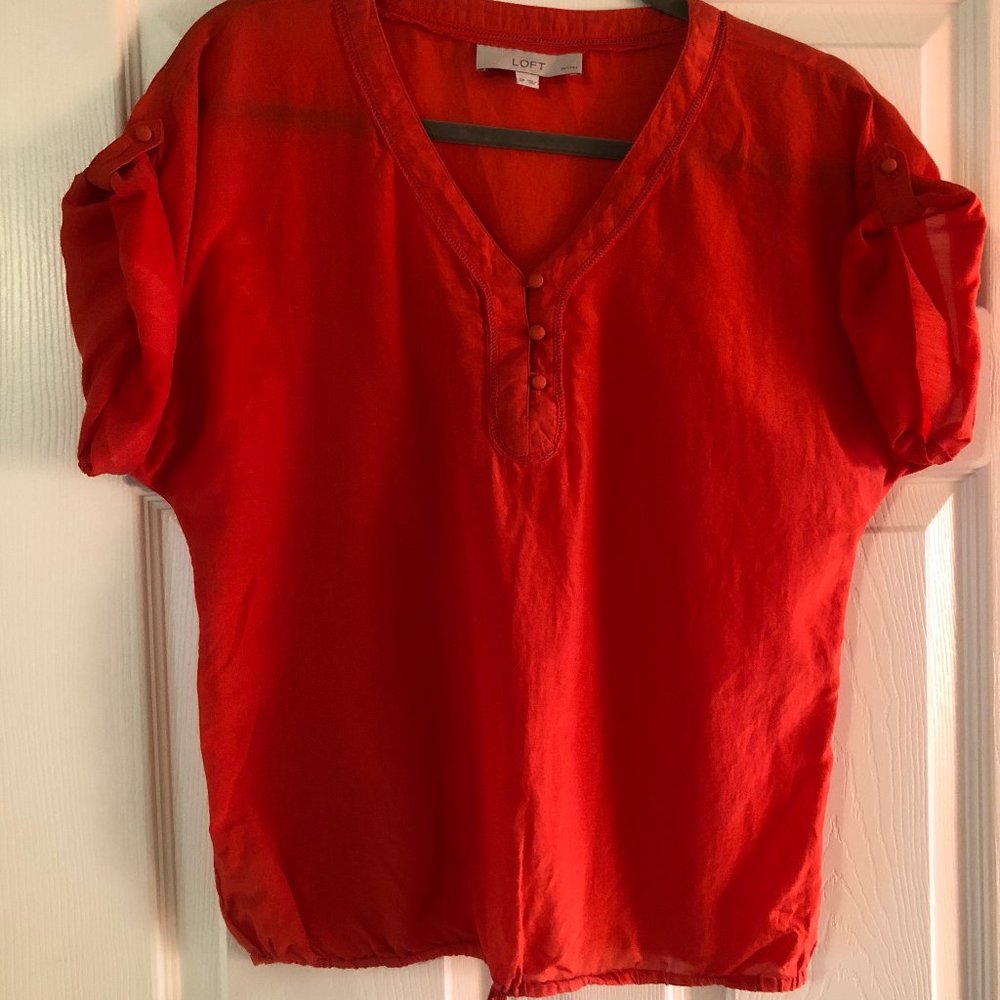 Loft Lightweight Red Blouse